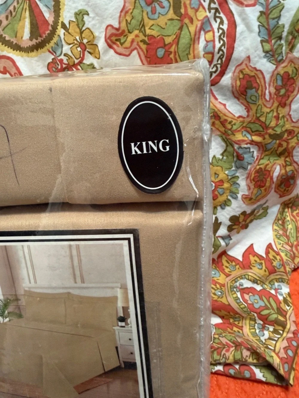 6 PCS Dyed King Bedsheet Set - Taupe